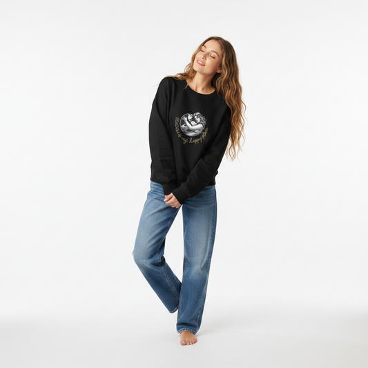 Black Women’s Organic Wildlife Sweatshirt with Mother Nature design