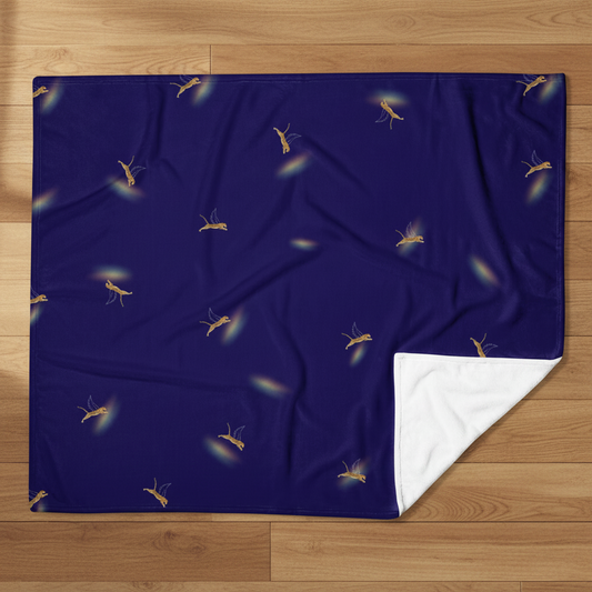 Turquoise Leopard~ Hypoallergenic Wildlife Throw Blanket flat