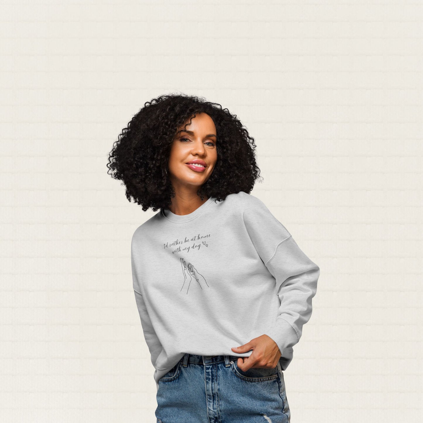 Womens organic cotton animal sweatshirt with dog lover design – sustainable clothing UK