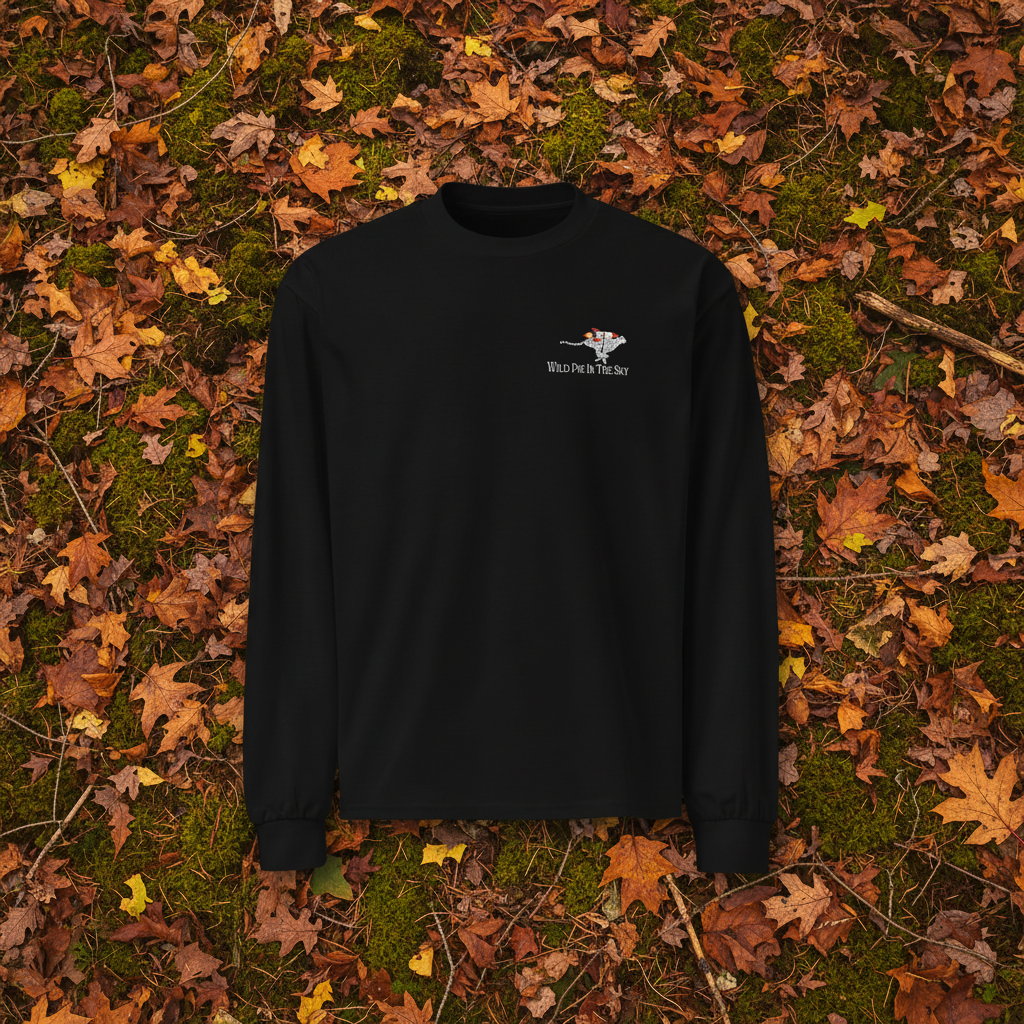 Black cotton long sleeve wildlife t-shirt featuring small cheetah chest graphic