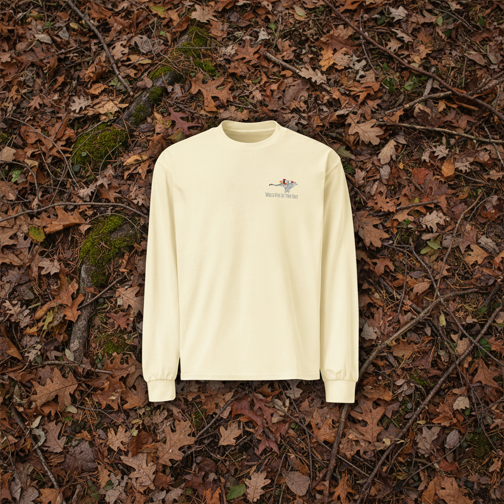 Butter yellow cotton long sleeve wildlife t-shirt featuring small cheetah chest graphic
