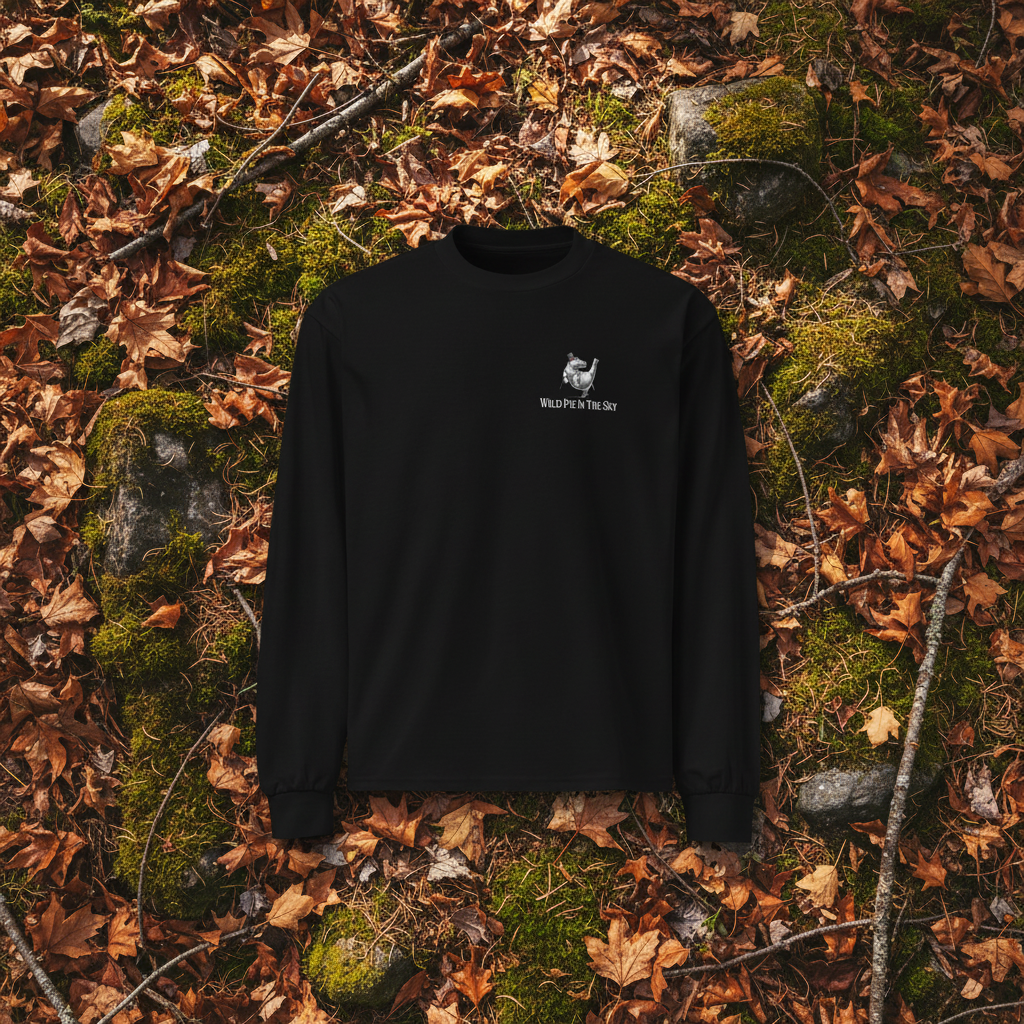 Black cotton long sleeve wildlife t-shirt featuring small hippo chest graphic