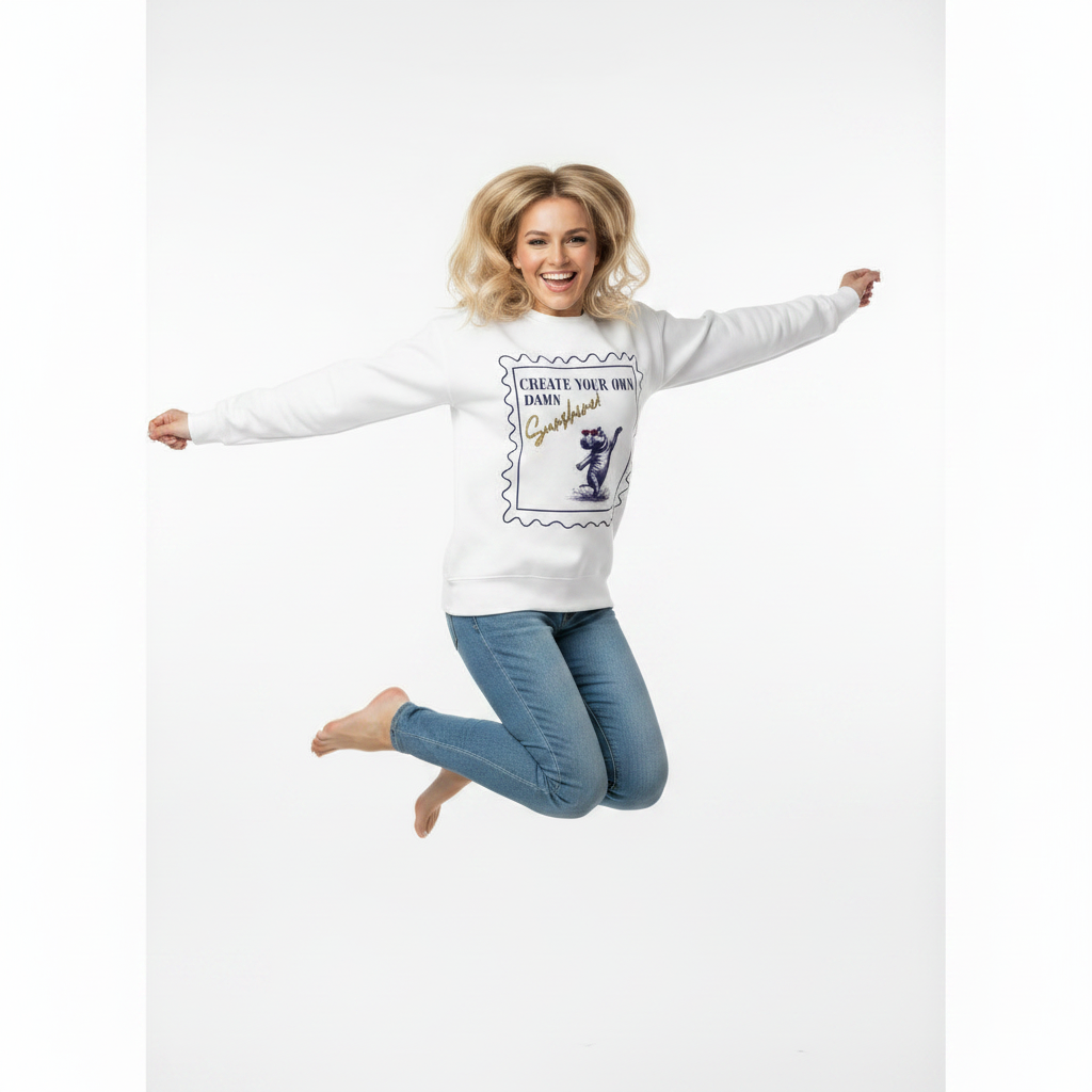 Women’s Organic Wildlife Sweatshirt with hippo design