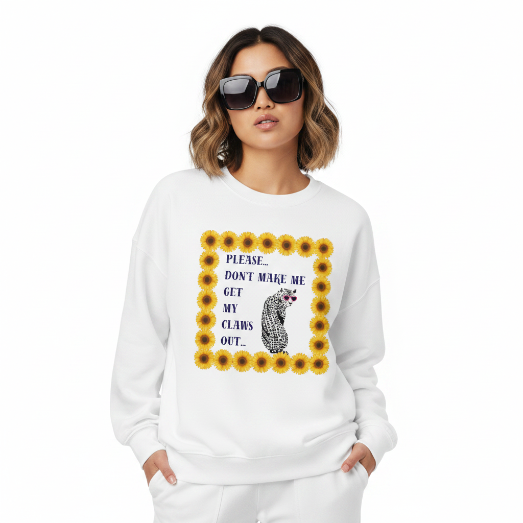 Women’s Organic Wildlife Sweatshirt with sassy leopard design