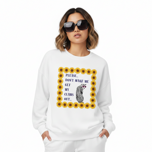 Women’s Organic Wildlife Sweatshirt with sassy leopard design