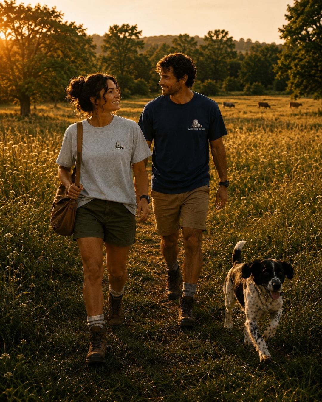 Oversized grey and separate navy organic cotton unisex wildlife t-shirt featuring small lion chest graphic
