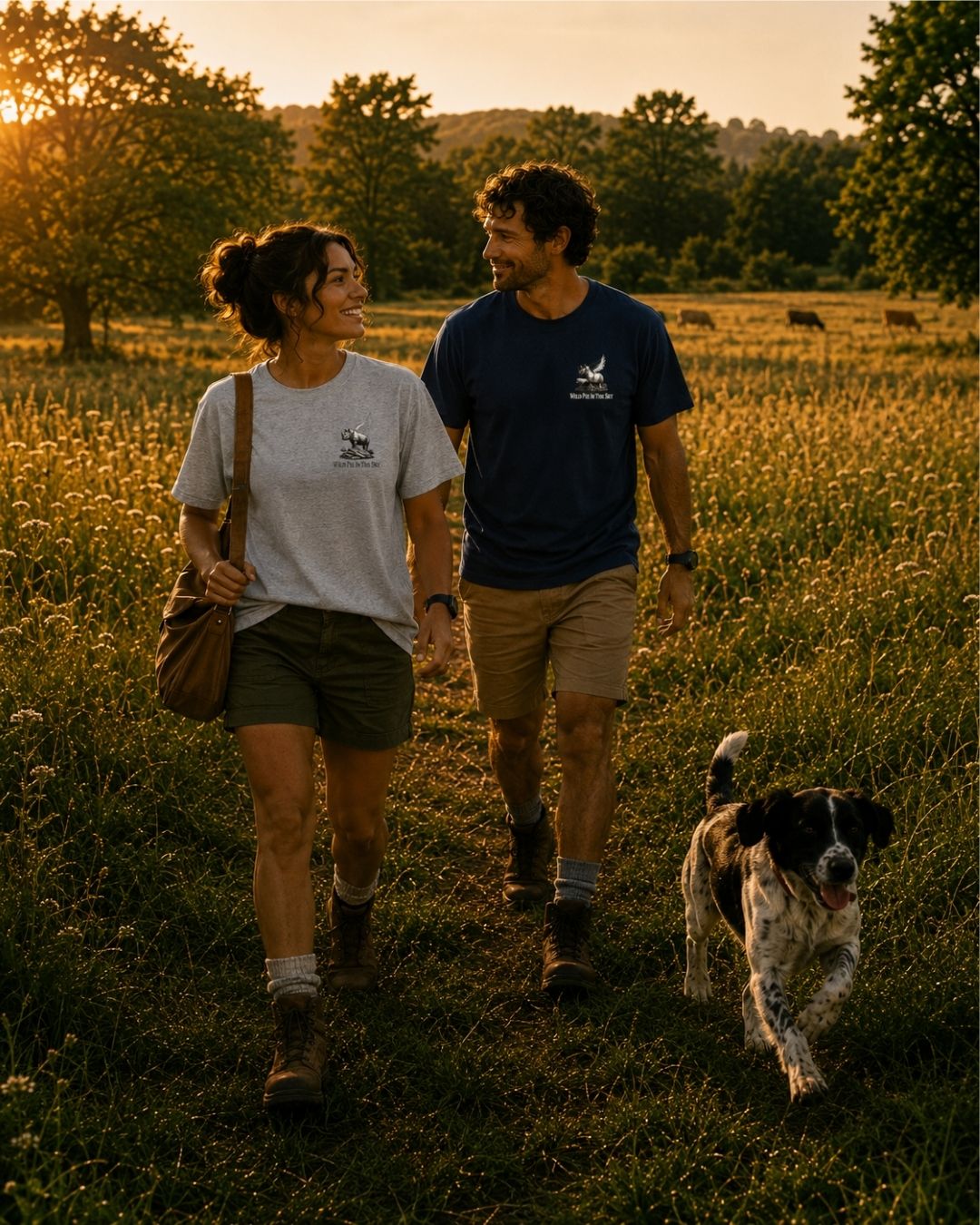 Oversized navy and separate grey organic cotton unisex wildlife t-shirt featuring small  winged rhino chest graphic
