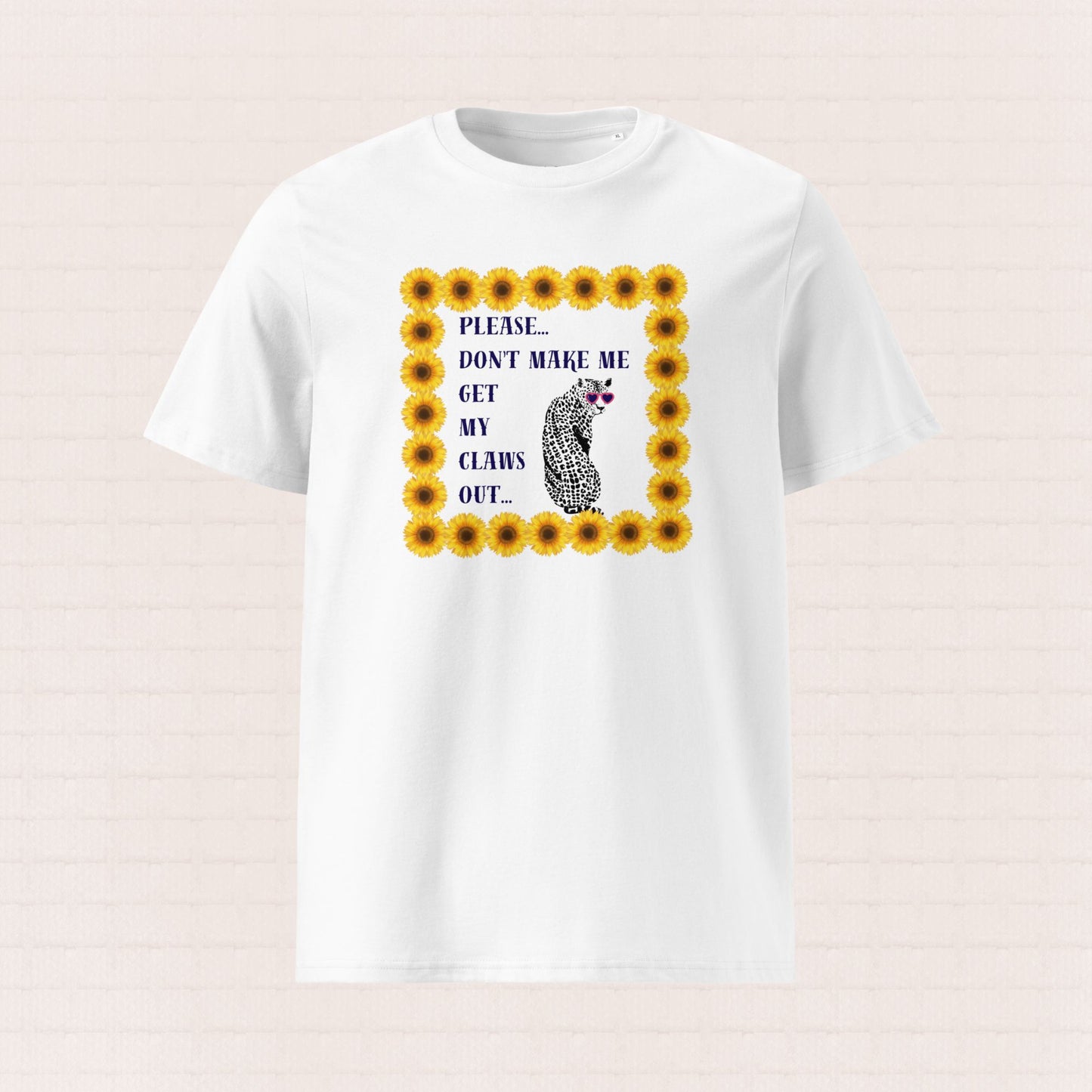 Unisex organic cotton wildlife t-shirt with leopard design – sustainable clothing UK