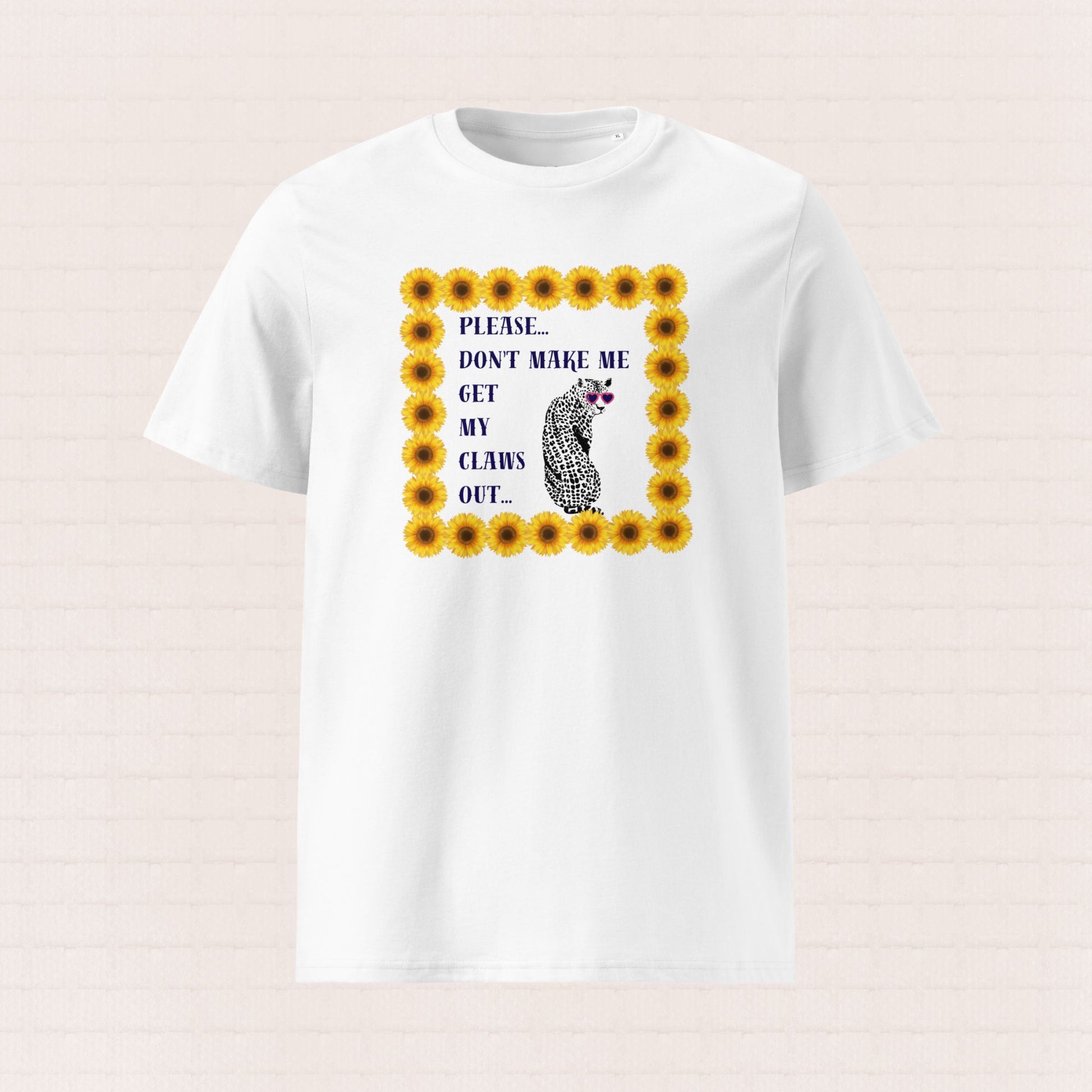 Unisex organic cotton wildlife t-shirt with leopard design – sustainable clothing UK