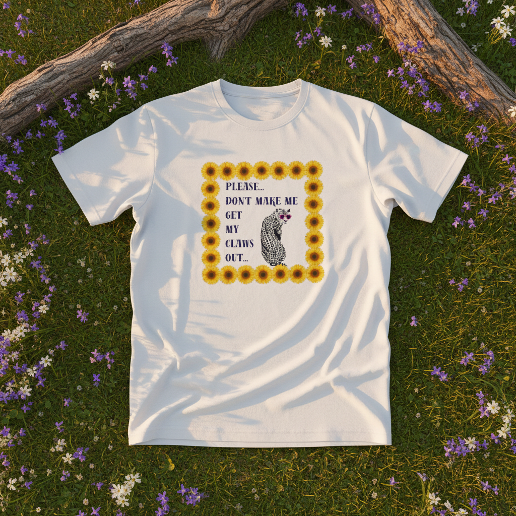 Unisex organic cotton wildlife t-shirt with leopard design – eco friendly clothing UK