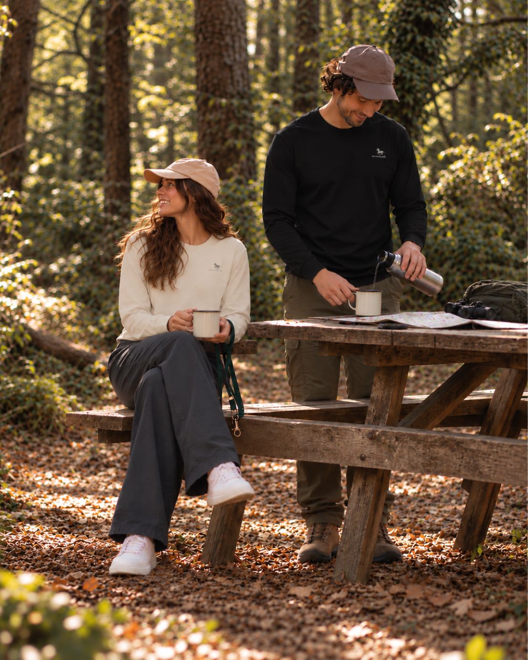 Unisex cotton long sleeve wildlife t-shirt featuring small zebra chest graphic shown in black & ecru