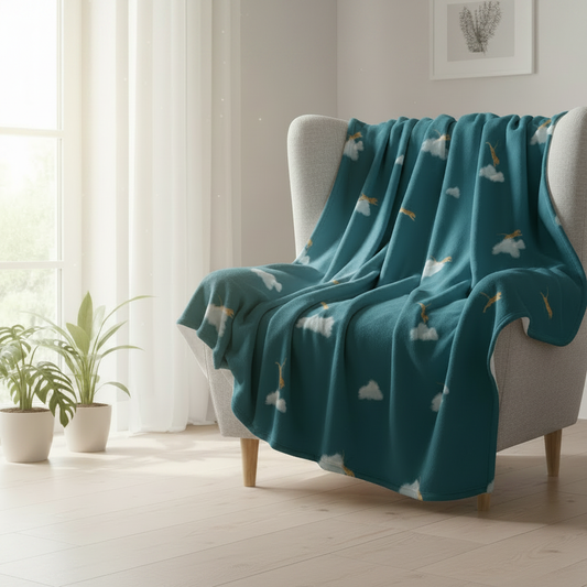 Cheetah Cloud Blanket — Square Lifestyle Mockup