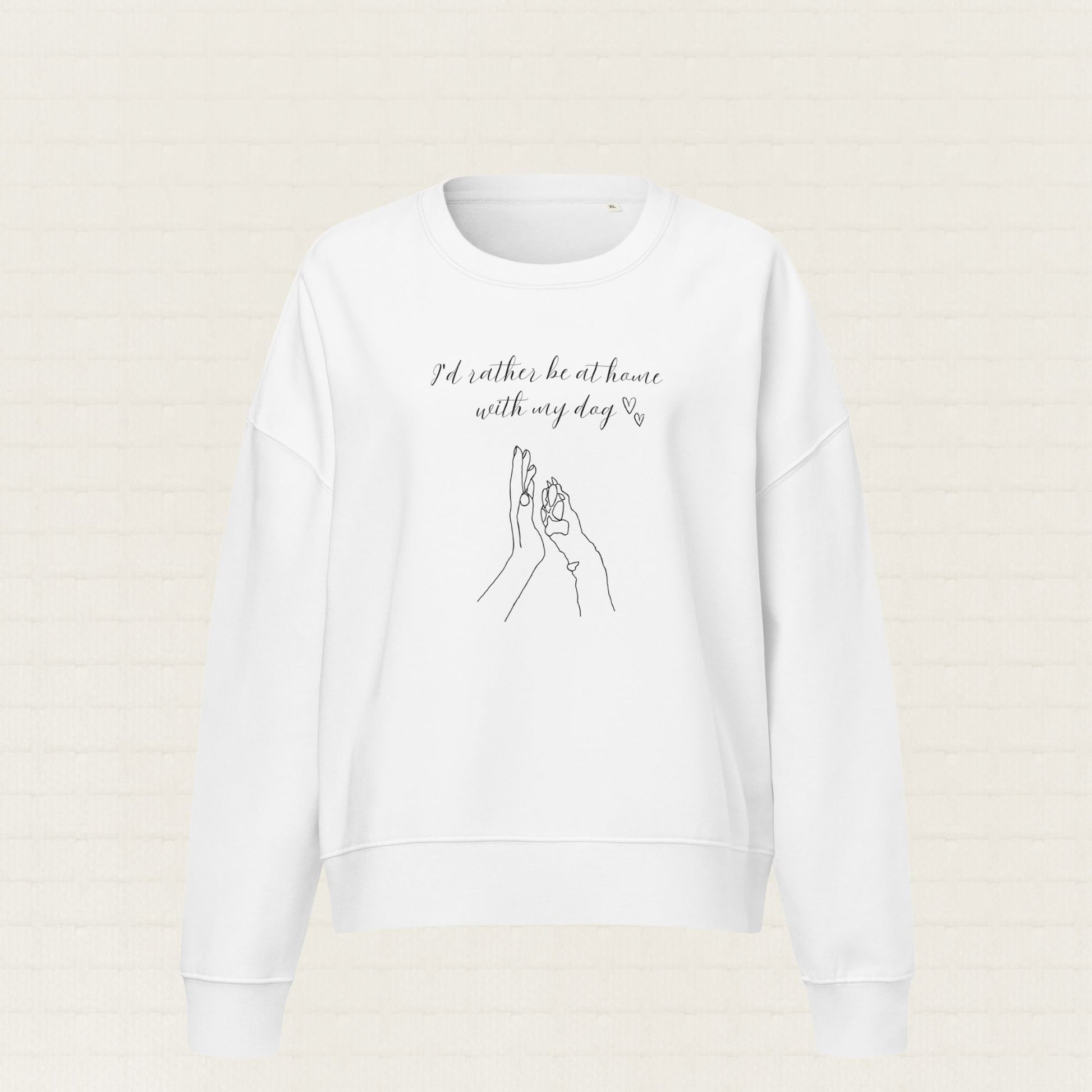 Womens organic cotton nature sweatshirt with dog lover design – eco friendly clothing UK 