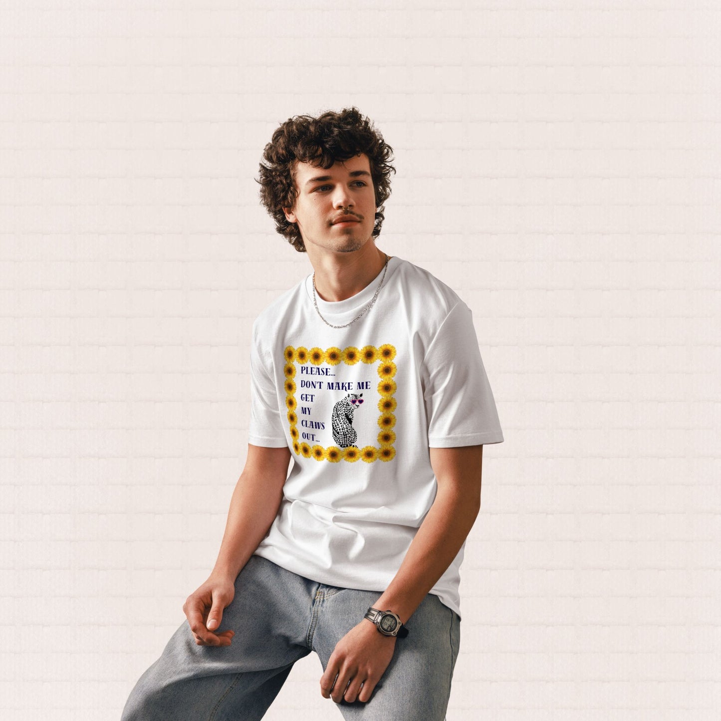Unisex organic cotton wildlife t-shirt with leopard design – sustainable UK clothing