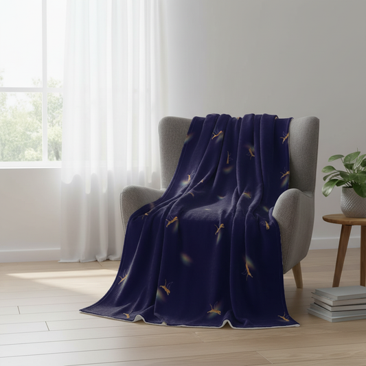 Navy Cheetah Blanket — Square Lifestyle Mockup