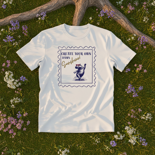 Unisex organic cotton wildlife t-shirt with hippo design – eco friendly clothing UK
