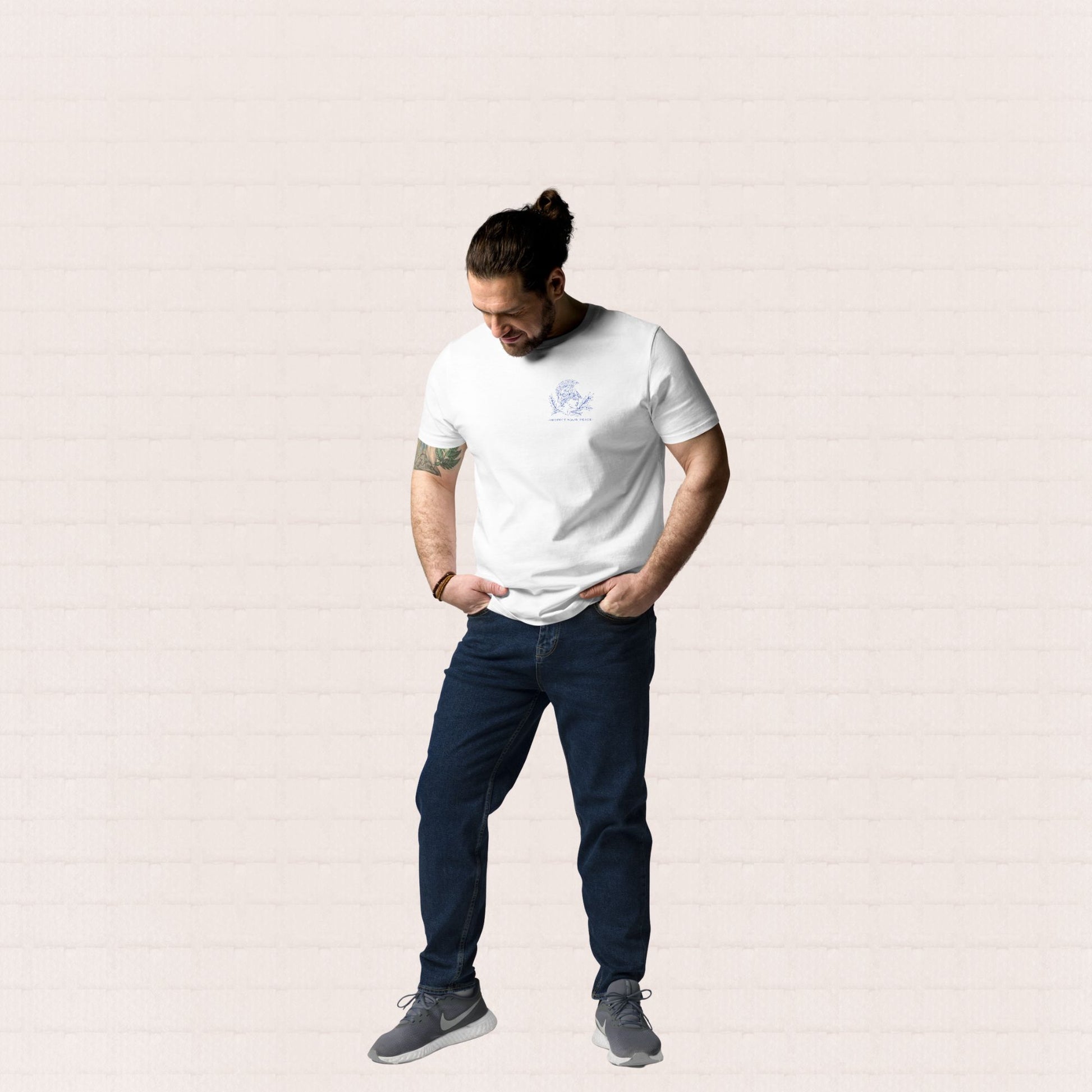 Unisex organic cotton nature t-shirt with peace design – eco friendly clothing UK