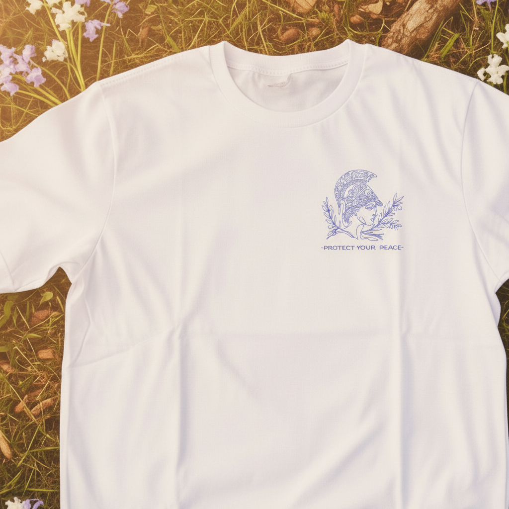 Unisex organic cotton nature t-shirt with peace design – eco friendly clothing UK