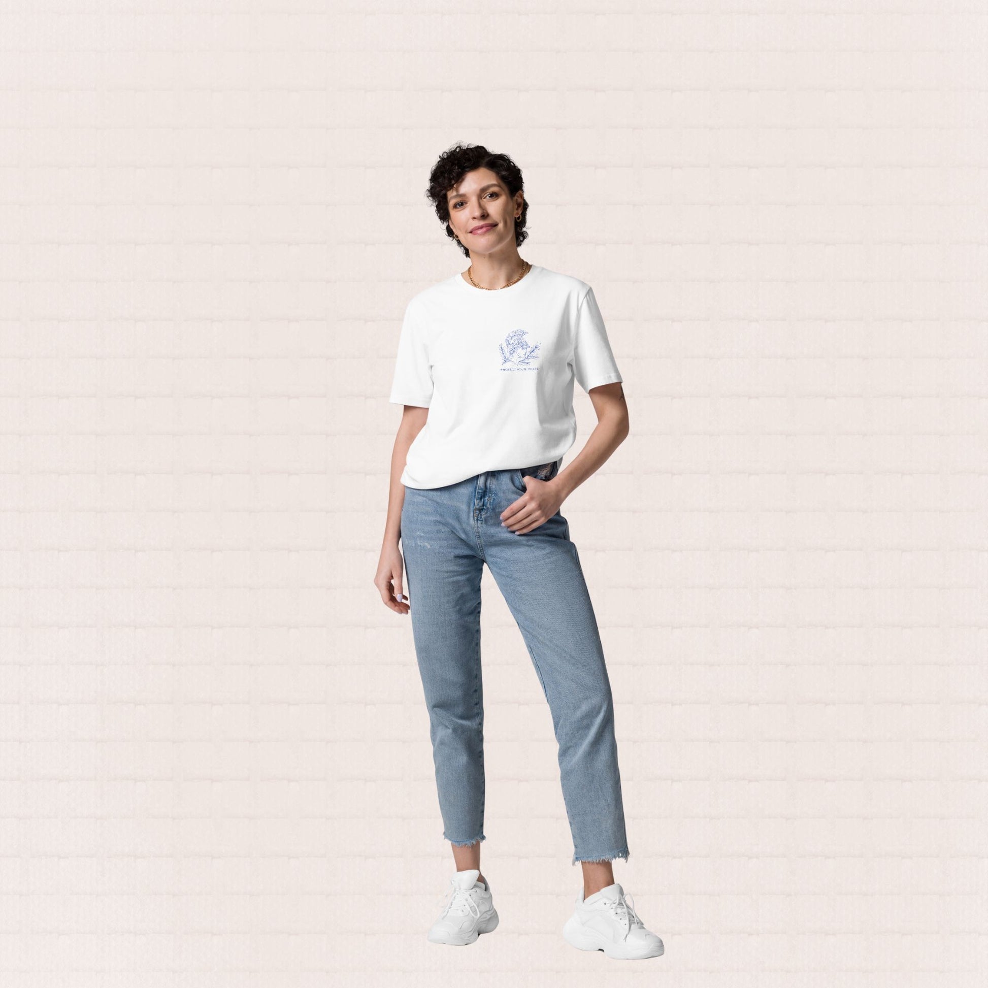 Unisex organic cotton nature t-shirt with peace design – eco friendly clothing UK