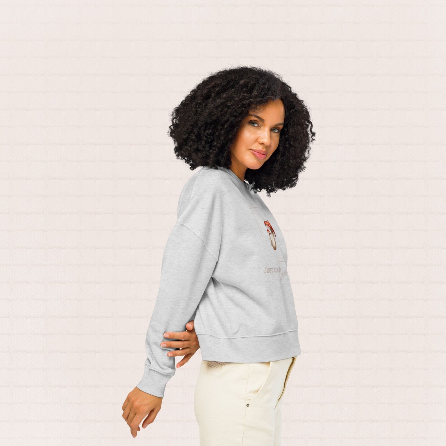 Womens organic cotton sweatshirt with nature lover design – sustainable clothing UK